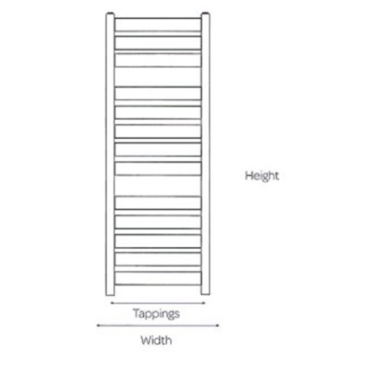 Clifton Heated Towel Rails, 95.2cm H x 50cm W x 7.9cm D