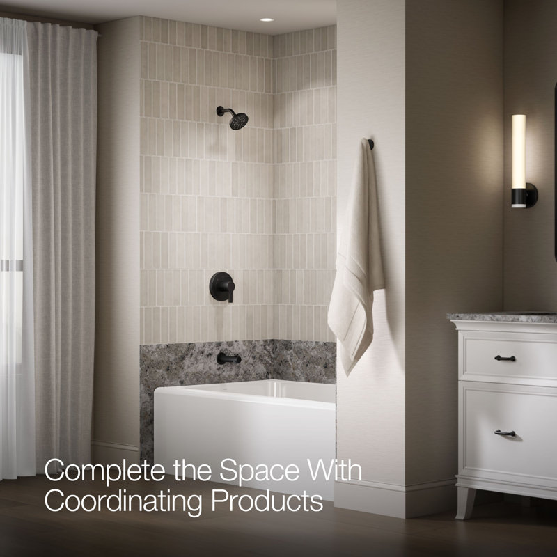 Ensemble de garniture de baignoire et douche Elate Rite-Temp, sans pomme de douche, Noir mat