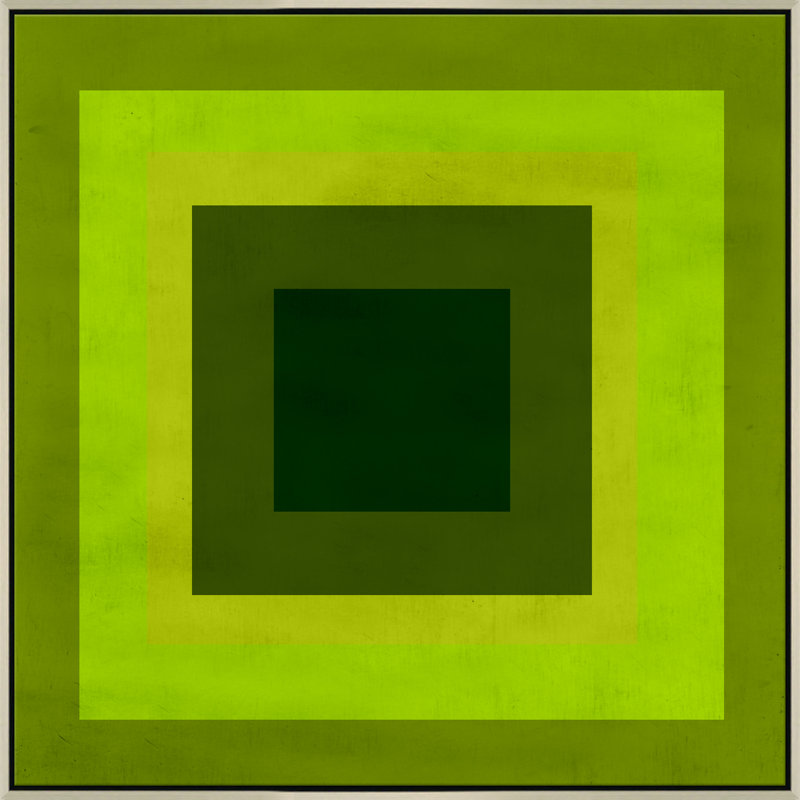 «Albers Influence» - Impression sur papier, Gris clair, Pas de tapis, H 41,5 po x l 41,5 po x P 1,75 po