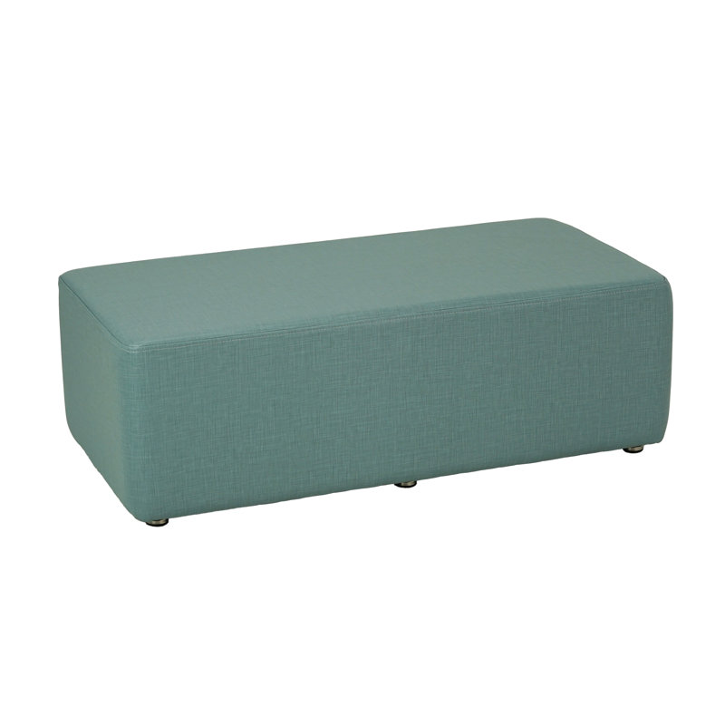 Pro Series Upholstered Rectangle Ottoman 12" Height, Aqua