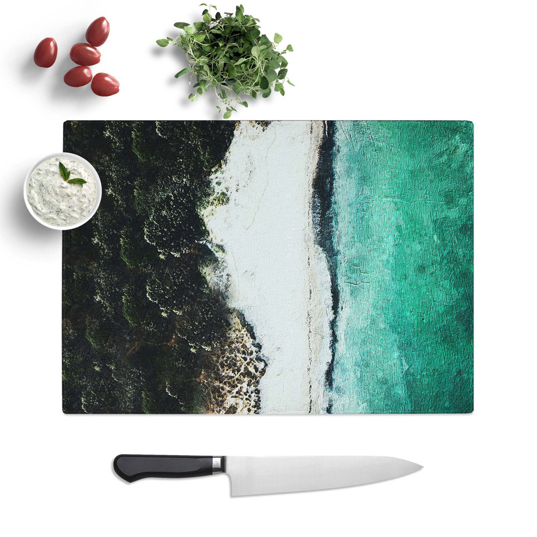Tempered Glass Beach in Tarifa Spain Chopping Board