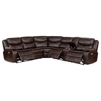 Mclean Dark Brown Power Reclining Sectional Sofa