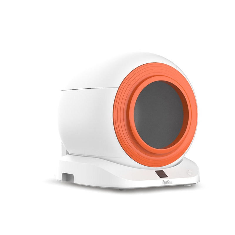 Bac à litière 65l pour chats - Autonettoyant, 21,66 po de large, Bac à animaux autonettoyant blanc en polypropylène de 19,88 po de hauteur