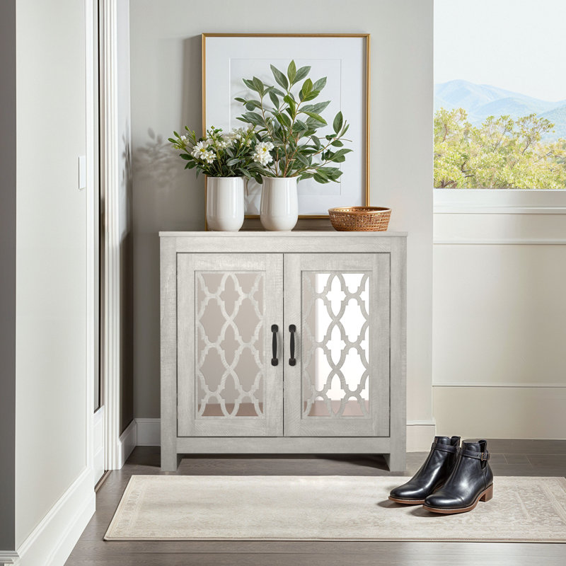 Chessani 12 Pair Shoe Storage Cabinet, Dusty Gray Oak