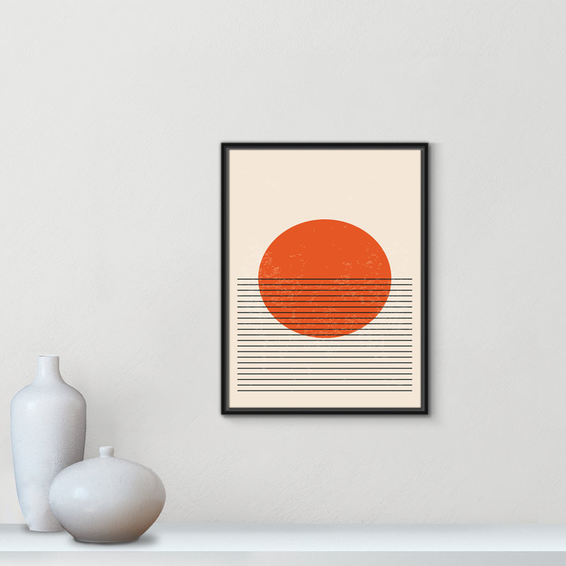 «Bright Minimal Series # 2» par Stanley, Toile avec cadre, Cadre flottant noir, L 19,5 po x H 25,5 po