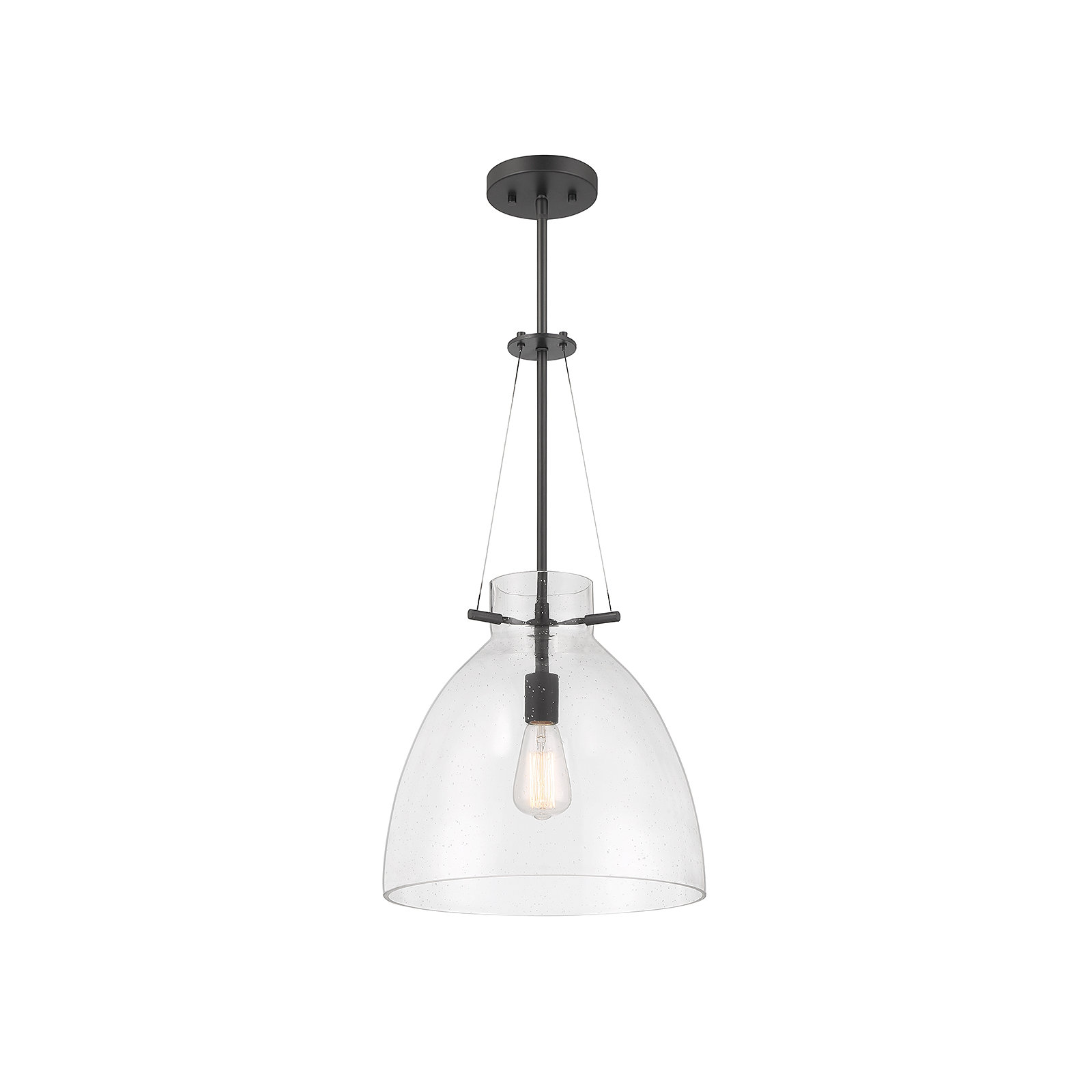 Theda 1 - Light Single Bell Pendant, Matte Black