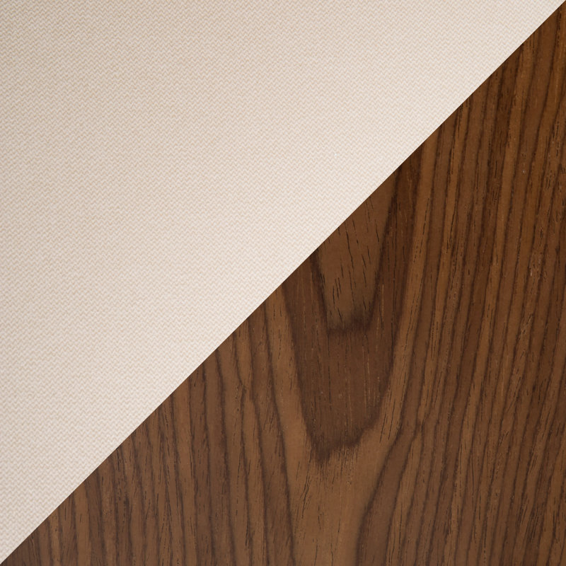 Chaise de bureau en noyer et crème