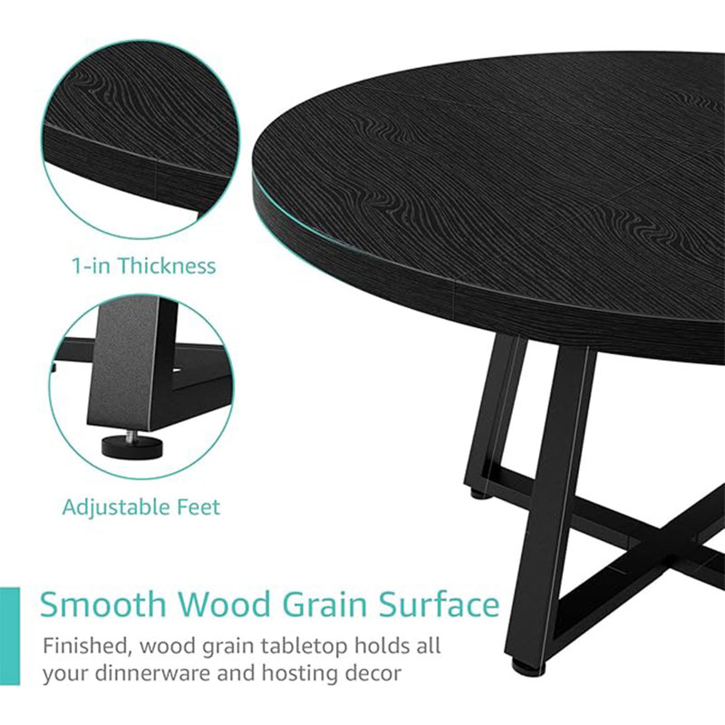 51’’ Round Dining Table For 6-8, Round Kitchen Table With Trestle
