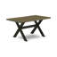 Ensemble de table de salle à manger 7 pièces avec pieds en X et 6 chaises rembourrées en tissu Gotham-78214692-94388897