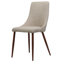Deux chaises de salle à manger de style Mid-Century moderne, blé et noyer foncé. Dossier incurvé confortable, tissu, assemblage facile pour les chaises de la pièce 2, fabrication élégante, sièges, instructions