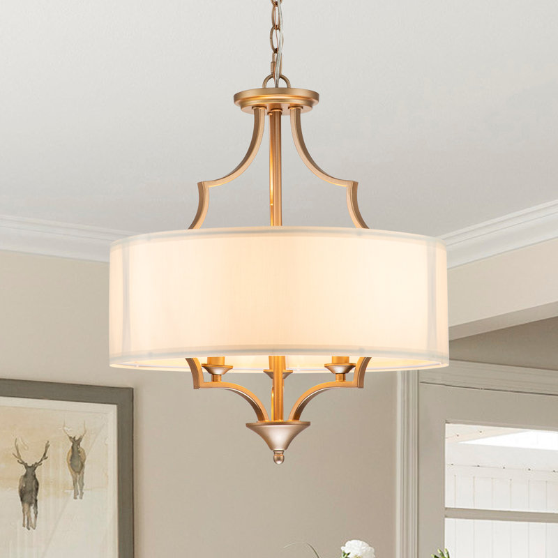 Vayden 3 - Light Dimmable Drum Chandelier, Gold