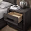 Grey Bedroom Nightstand With Two-Tone And Black Trim, 2 Drawers, Uncomplicated Installation 2 Bedside Table, Design Furniture Accent