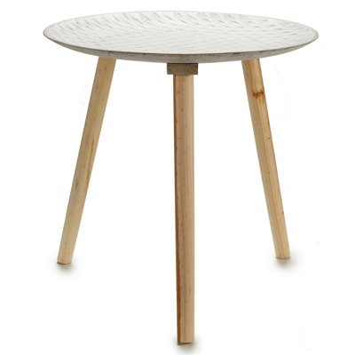 40Cm Grey Round Coffee Table Side Table 3 Legged Living Room Grey Top