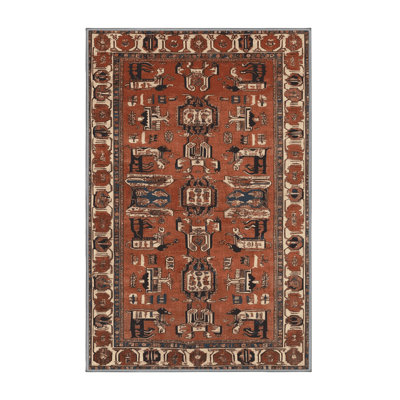 Machine Washable Persian Brown Area Rug
