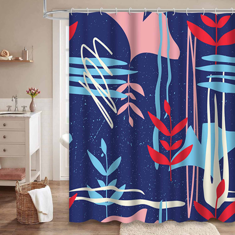 Rideau de douche coloré à pois multicolores avec 12 crochets, L 72 po x l 72 po