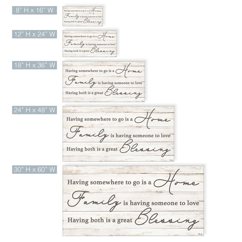Family Blessing by Olivia Rose -  Wrapped Canvas Textual Art Print, 18" H x 36" W x 1.5" D