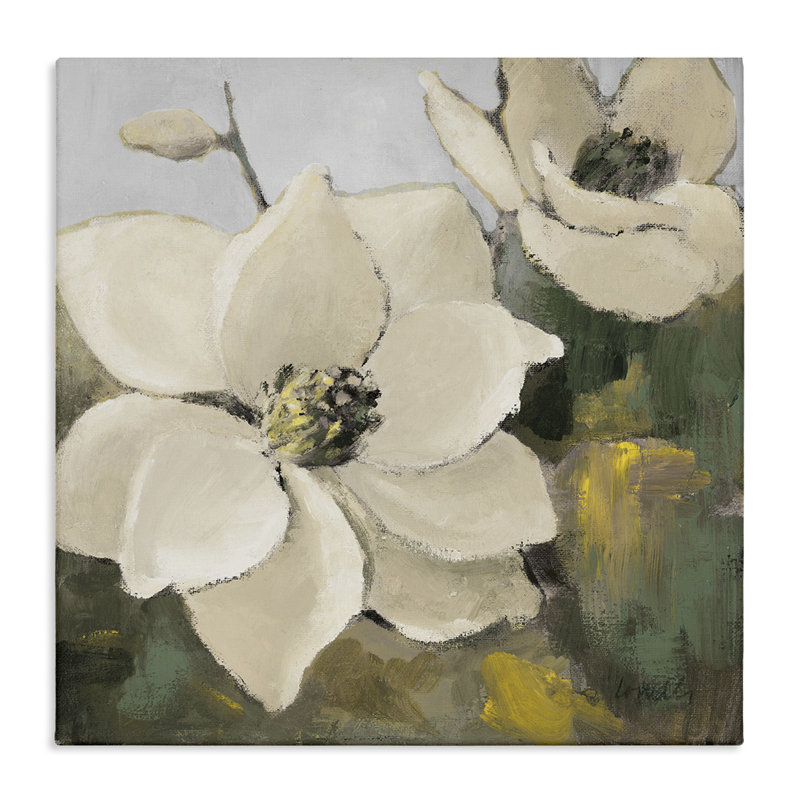 «Two Magnolia Blossoms», art mural sur toile par Lanie Loreth, H 36 po x l 36 po