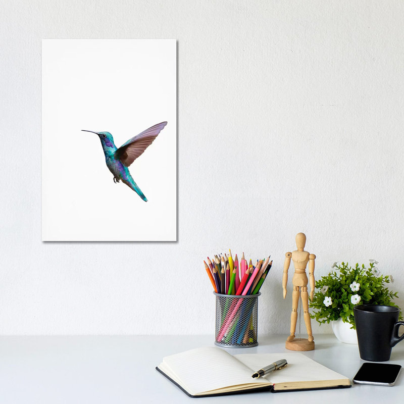 Humming Bird par Sissi & Seb - impression d'art graphique, Aucun mat, Toile tendue, H 12 po x l 8 po x P 0,75 po