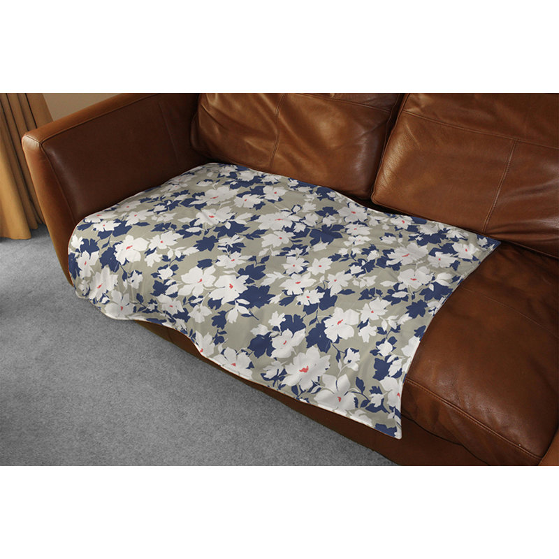 Couverture de fleurs, 50 po x 60 po, Gris