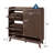 Narrow Fluted Shoe Cabinet Storage for Entryway, Wood Large Freestanding Shoe Organizer Cabinet with Sliding Door, 2 Flip Drawers-1638969362