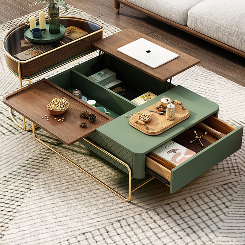New style multi-functional creative tea table, Brown/Green