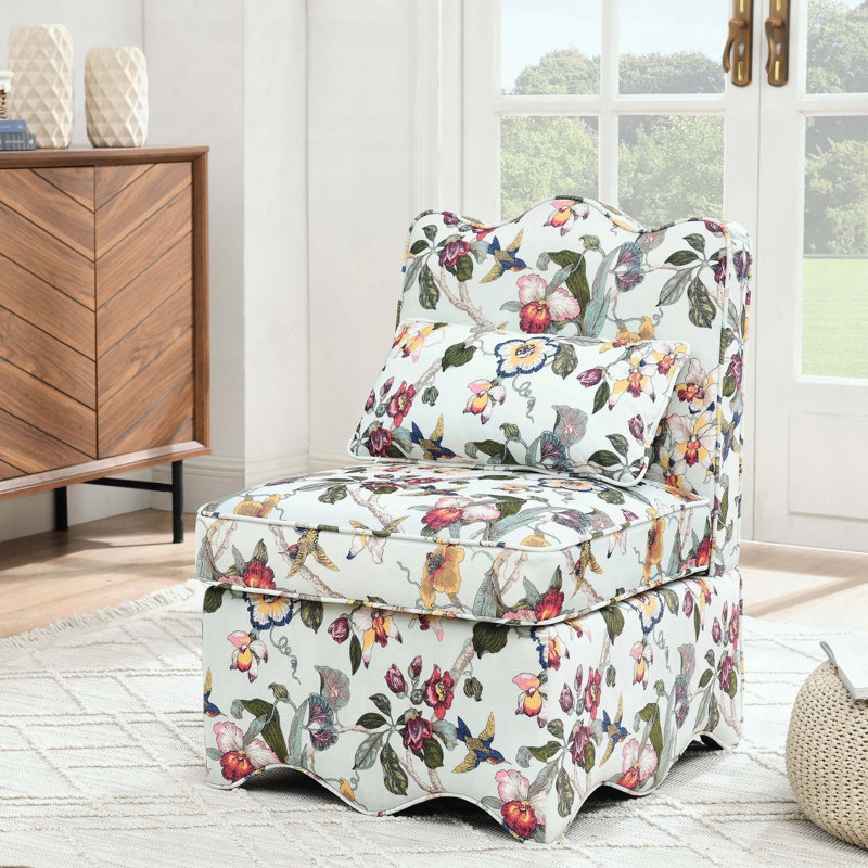 Chaise en flanelle - rouge - motif floral - coussin de taille assorti, Rouge