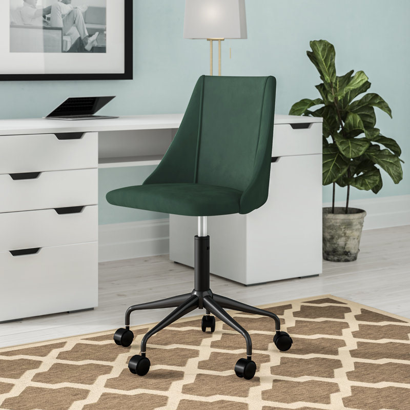 Jasmine Velvet Office Chair, Green