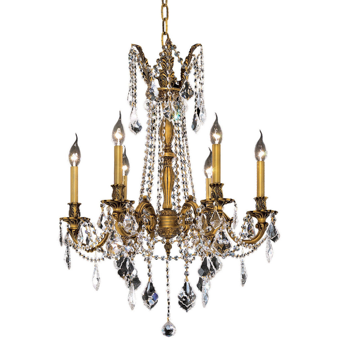 Ashmin 6 - Light Candle Style Traditional Chandelier with Crystal Accents Lark Manor™