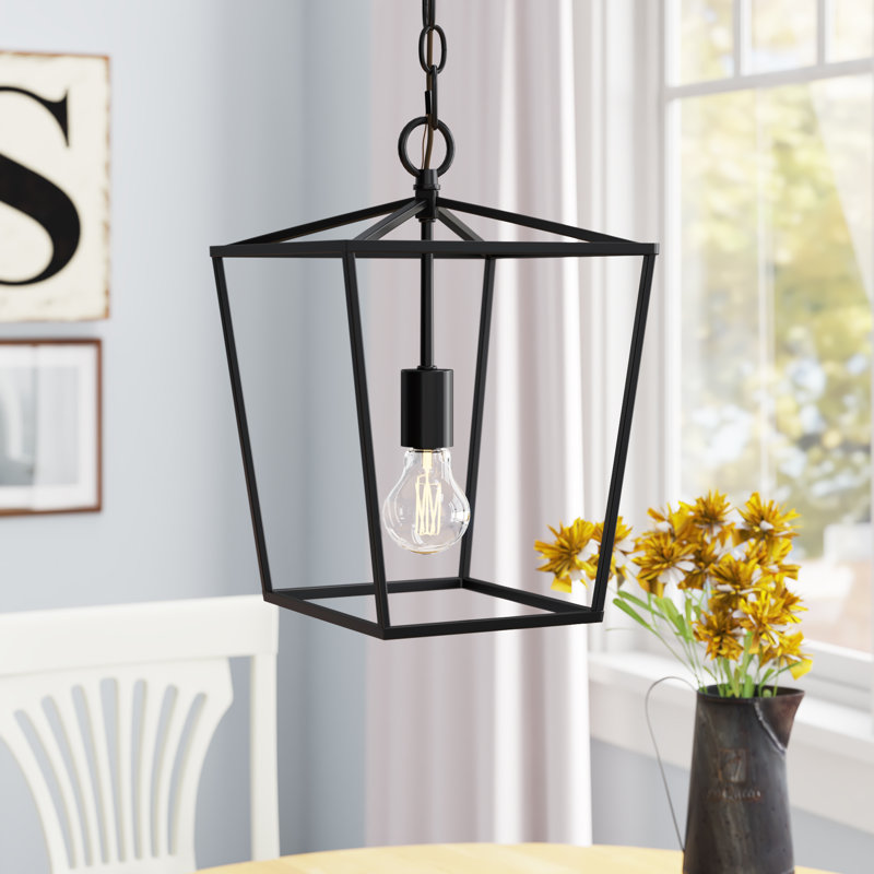 Luminaire suspendu géométrique 1 lumière Finnick, Noir