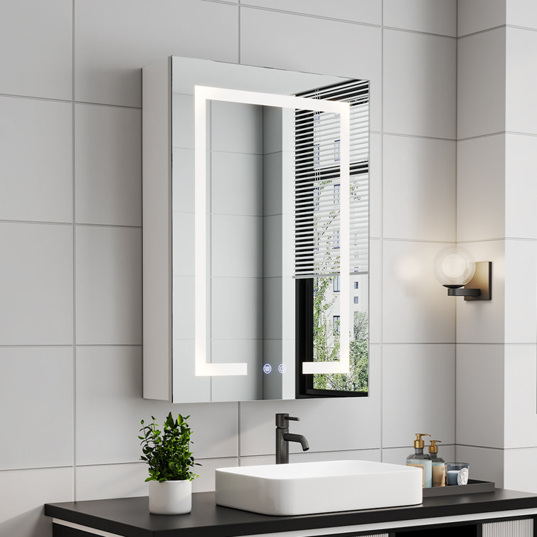 Azpeitia 45cm x 60cm Surface Mount Mirror Cabinet with Lighting