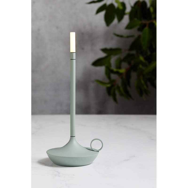 Candle-Inspired Portable Rechargeable Lamp - Wick, Sage Green, 10.2" H x 4.7" W x 4.7" D