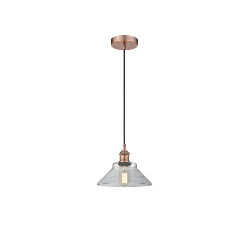 Choccolocco 1 - Light Single Pendant, Clear, Antique Copper