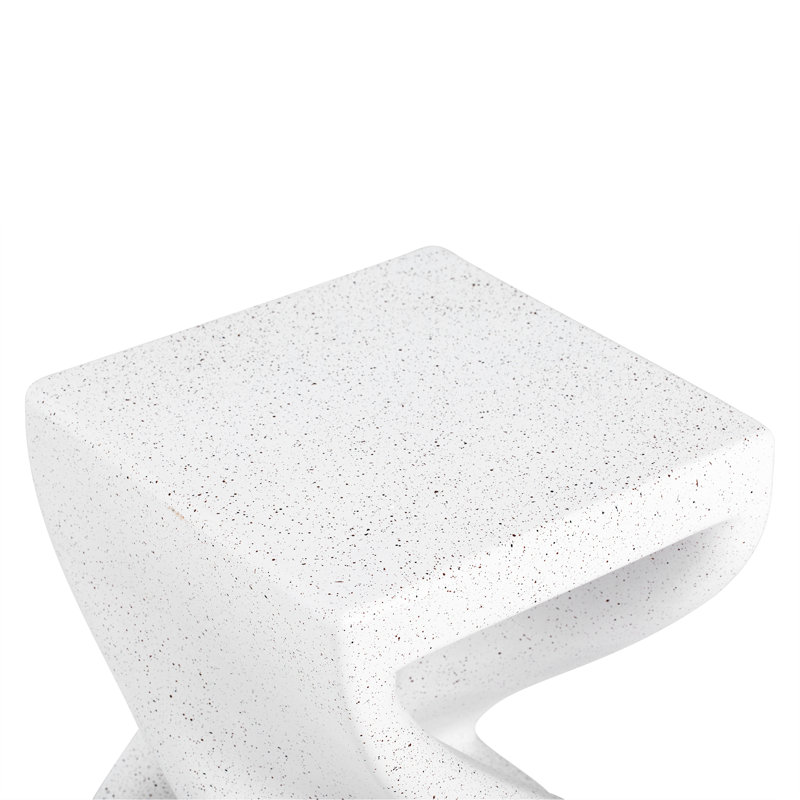 Table d'appoint d'extérieur en marbre blanc à base torsadée moderne MGO Terrazzo