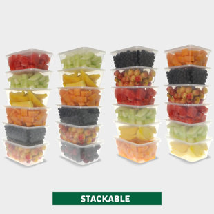 Food Storage Containers [50 Set] 34 Oz Plastic Deli Containers With Lids, Slime, Soup, Meal Prep Containers, BPA Free, Stackable, Leakproof, Microwave, Dishwasher And Freezer Safe