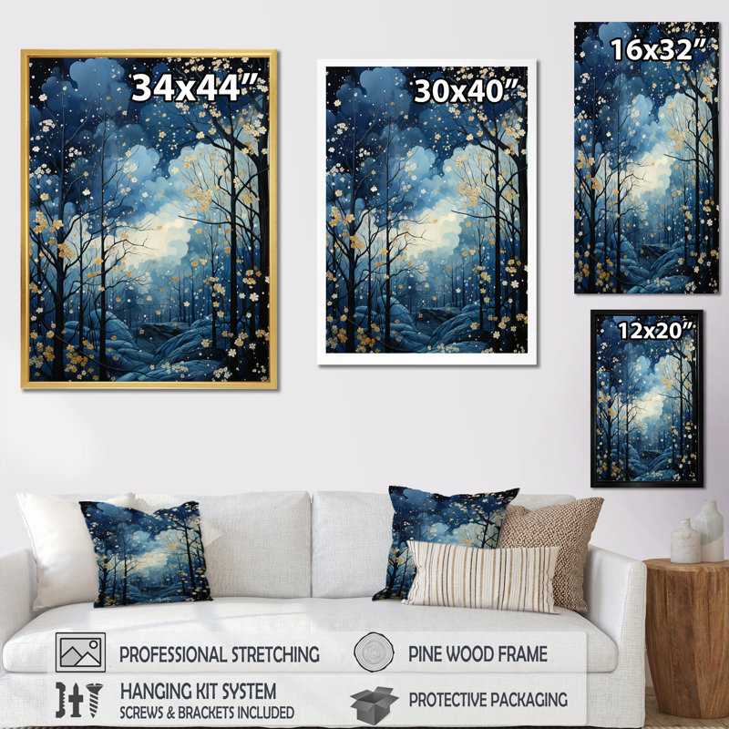 Ciel céleste auvent pastoral II - paysage et nature décoration murale, Toile tendue, H 44 po x l 34 po x P 1,5 po