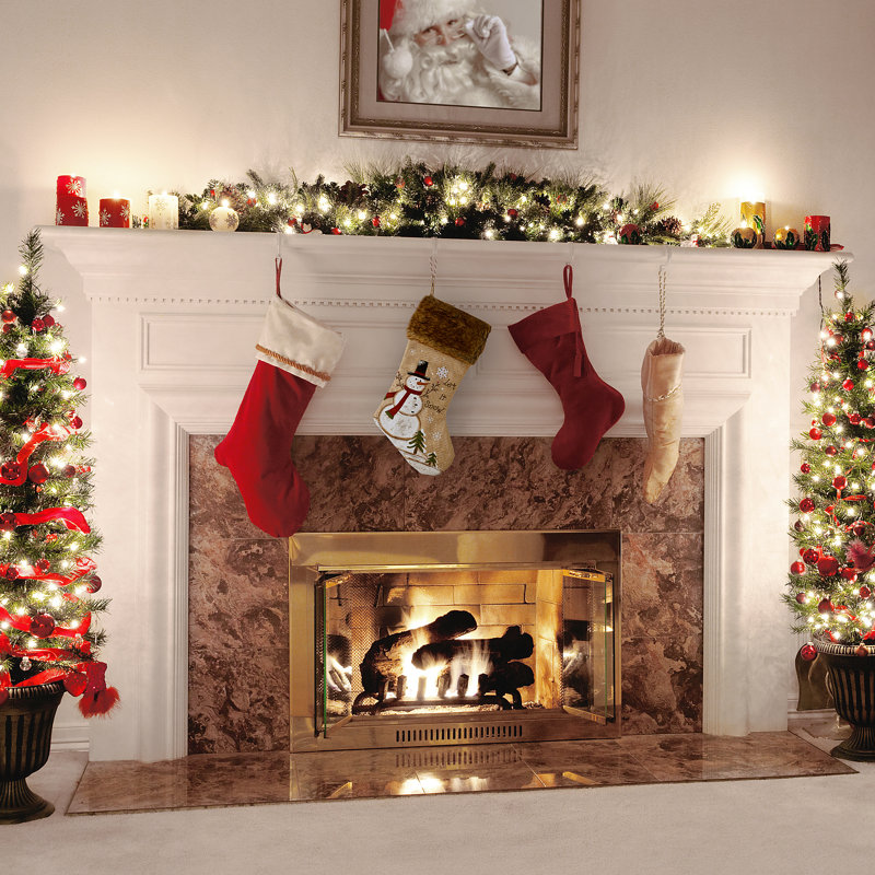 21" Alpine Collection Black Hat Snowman Stocking