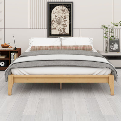 Solid Dry Bamboo Wood Platform Bed