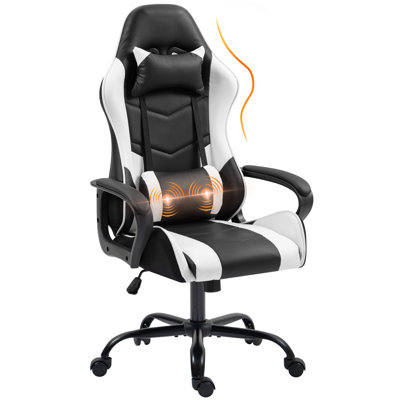 Ebern Designs Gaming Chair, Ergonomic Video Game Chair With Massage Lumbar Support & Rocking High Back , 360° Swivel Computer Gamer Chair For Gaming Or Office, Height Adjustable,