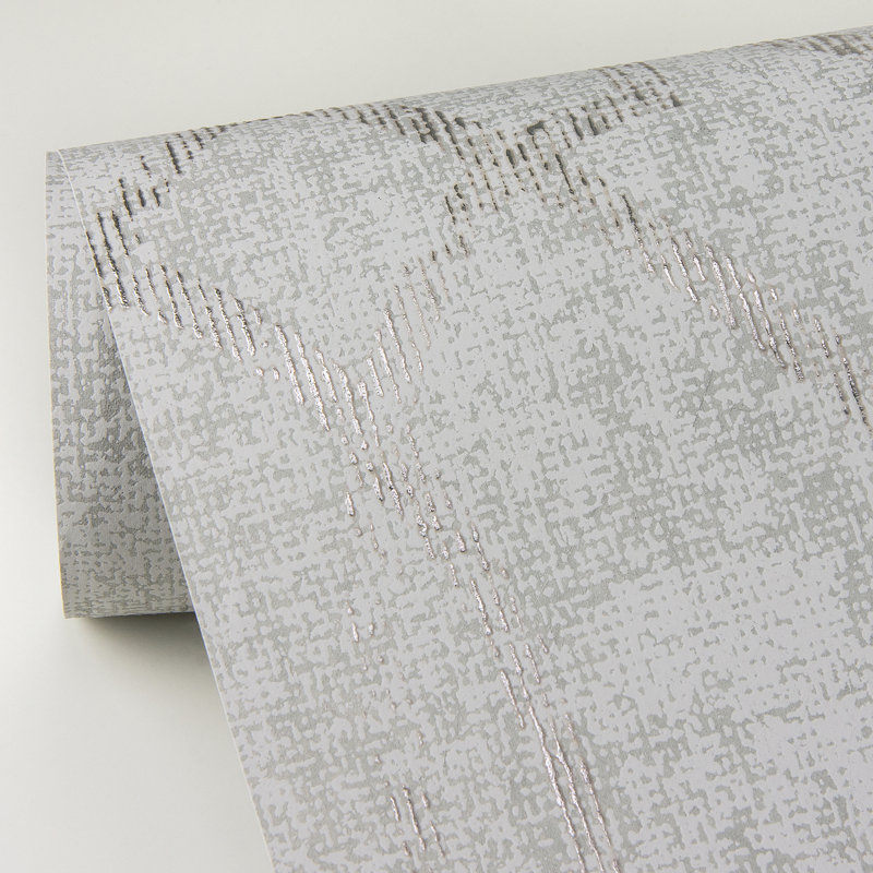 Rouleau de papier peint L 33 pi x l 20,9 po Trellis de Cristal, Gris