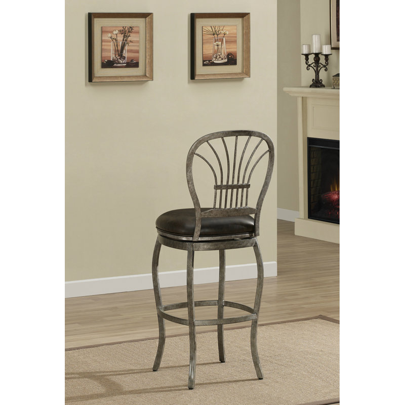 Harper Swivel Upholstered Counter Stool with Metal Frame