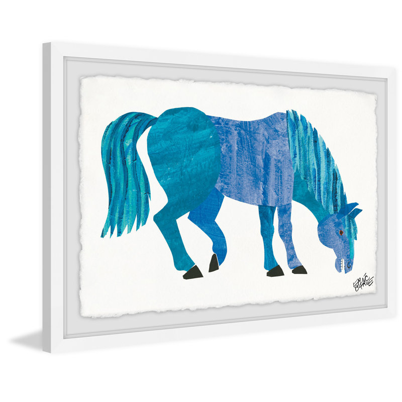 Vince Blue Horse - Painting, 20cm H x 30cm W