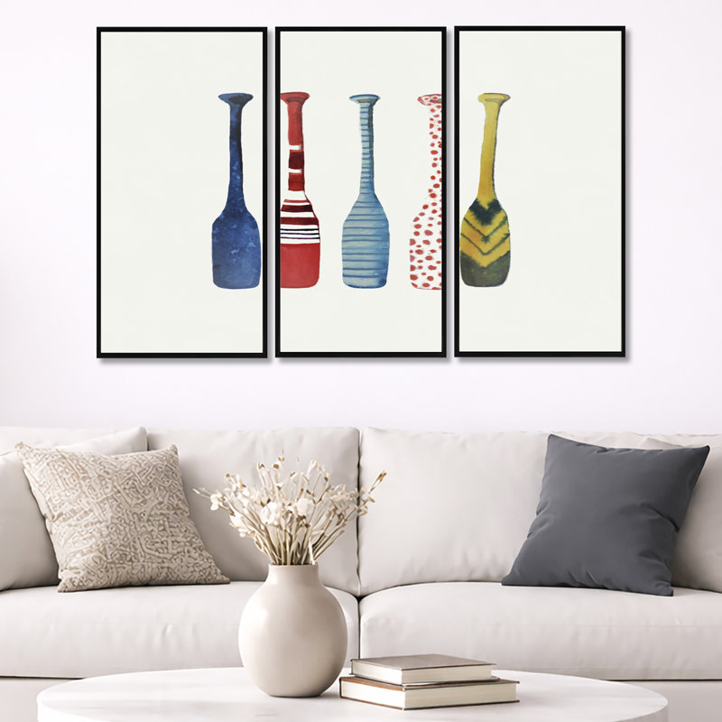 «Lakehouse Paddle Wall Art», impression de décor de canot rustique - cinq raquettes, Noir, H 32 po x l 48 po x P 1 po