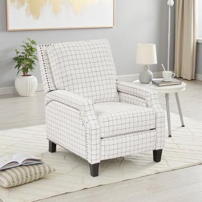 Chaise inclinable traditionnelle en tissu texturé à pression de 30 po Zinca