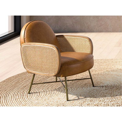 Brown leather armchair
