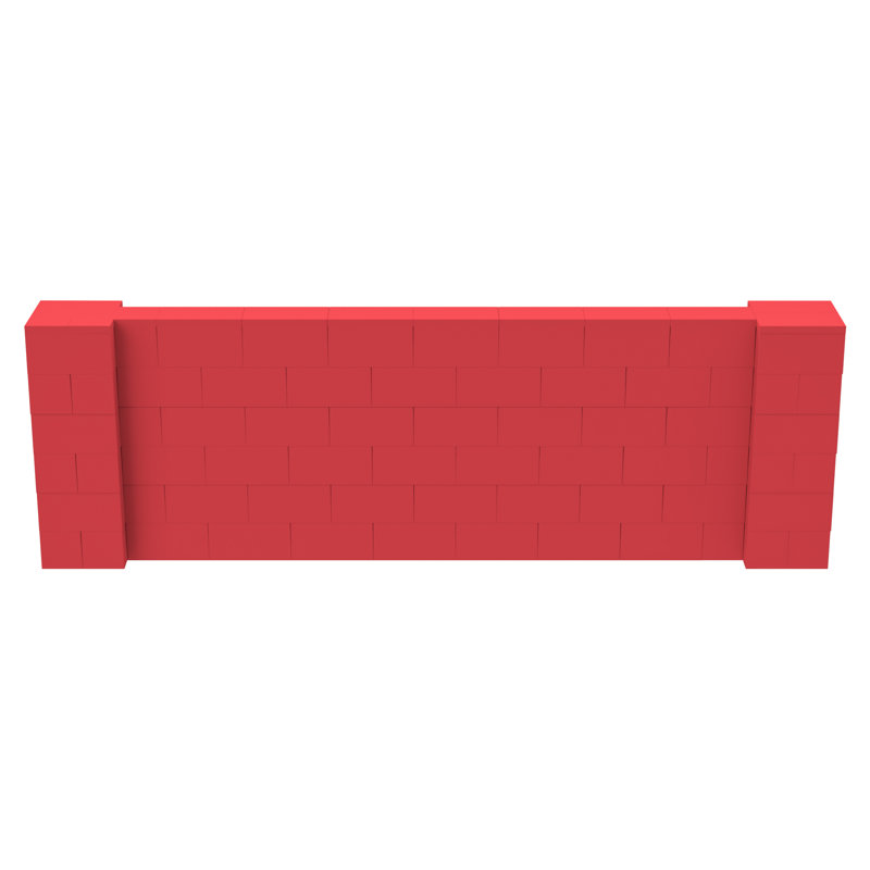 Ensemble mural pour poney Everblock, Rouge, H 36 po x l 120 po x P 12 po