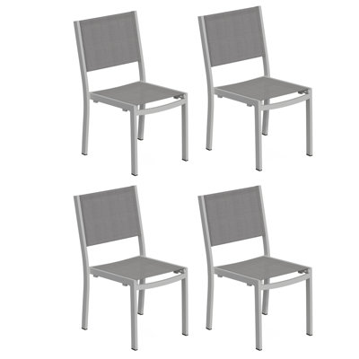 Travira Stacking Powder Coated Aluminum Outdoor Dining Side Chair
