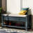 39" Wide Shoe Storage Bench With Cushion Entryway Bench Storage Bench With Drawers And Shoe Rack-368081148