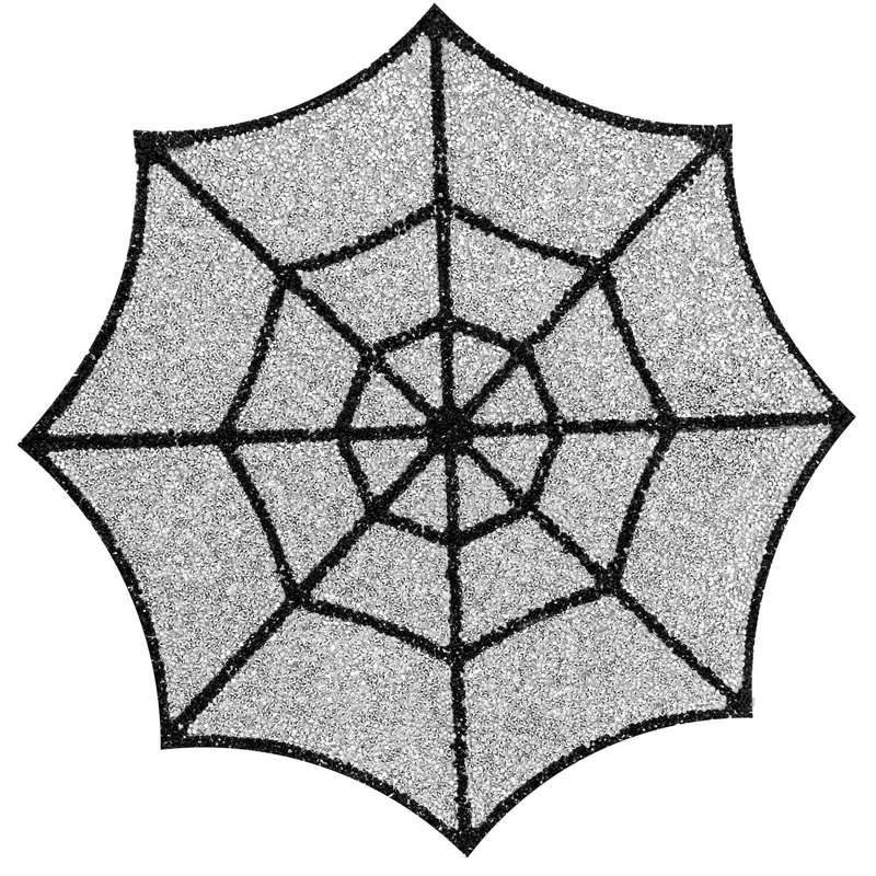 Sparkles Home Luminous Spiderweb Placemat | Rhinestone Table Decor | 16" x 16" | Durable Accent