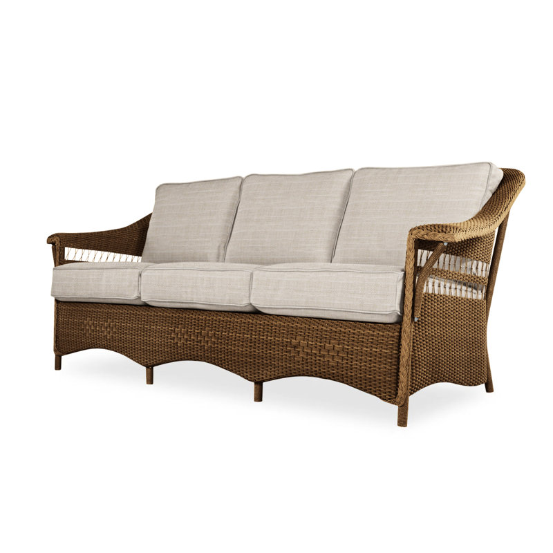 Nantucket Outdoor 3 - Seat Patio Sofa, Rollo Linen, Matte White