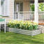 Lit de jardin surélevé galvanisé 95 po x 36 po x 12 po Outsunny, jardinière surélevée en métal, bricolage facile et nettoyage pour faire pousser des fleurs, des herbes, de l'argent
